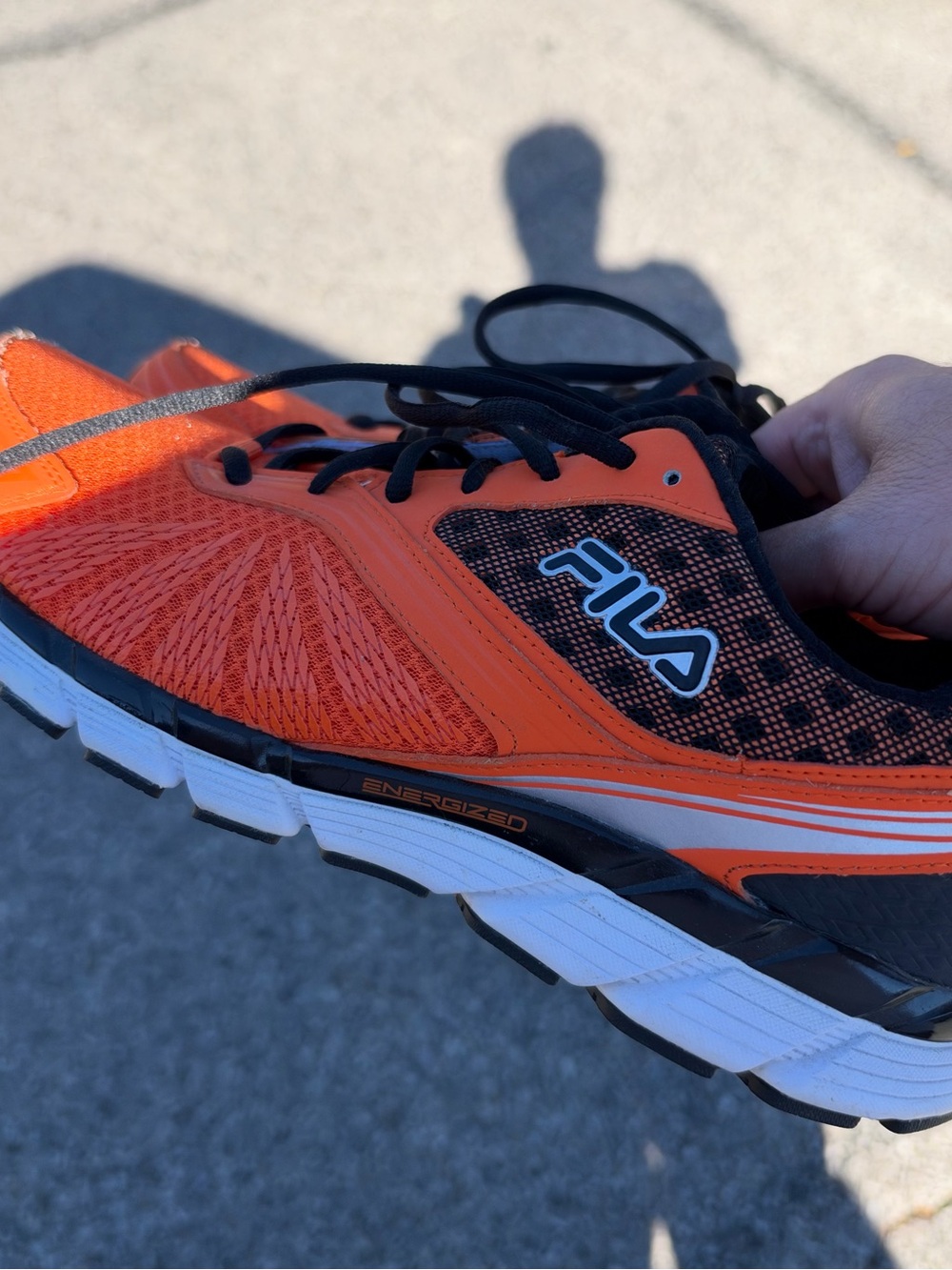 Fila Men’s Orange and Black Athletic Running Shoes